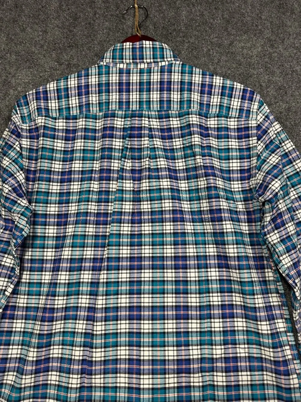 GAP Shirt Mens Small Blue Plaid Cotton Button Down Pocket Long Sleeve